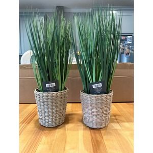 Threshold brand faux grass plants set of 2